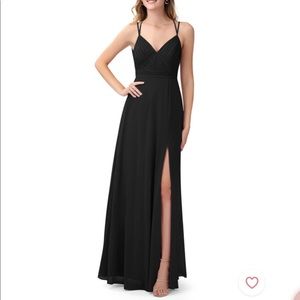 Formal Azazie Aubrey Black Gown Dress 4 Petite
